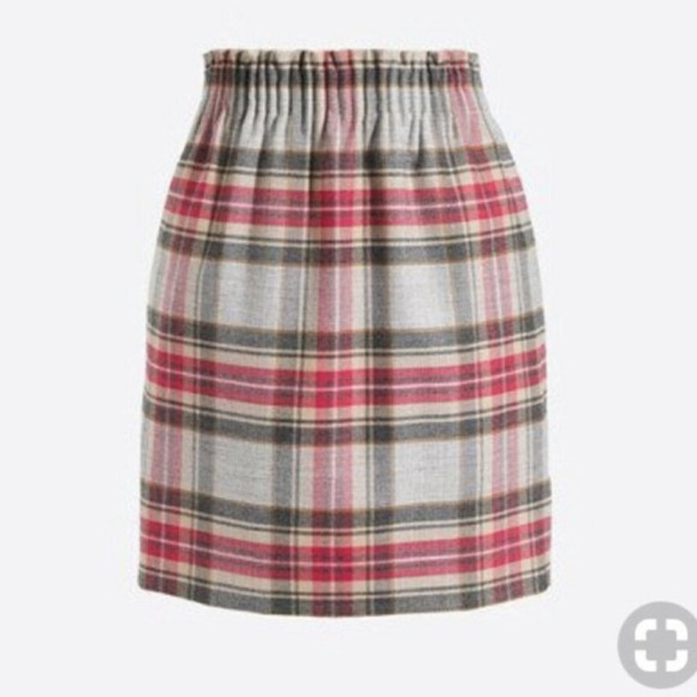 Plaid Paperbag Waist Mini Skirt - 8